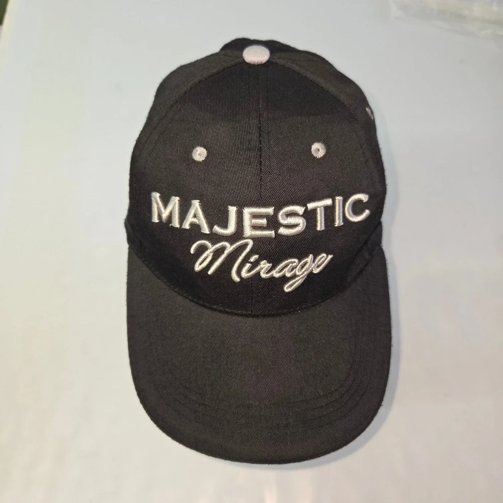 Majestic‎ Mirage Baseball Cap Mens OS Black Punta Cana Embroidered Hat Golf